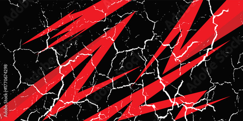 Abstract background with red spikes and zigzag line pattern and some copy space area eps10 vector