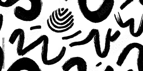 Abstract black and white coffee mug pattern for modern design projects