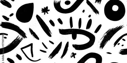 Minimalist abstract black and white comet pattern for creative design projects