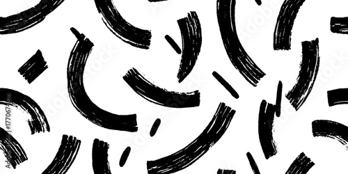 Minimalist abstract black and white pattern of curved brackets for modern design