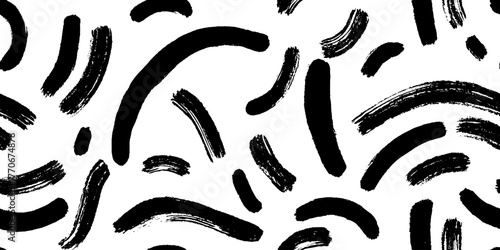 Minimalist abstract curved pattern in black and white for modern wall art or design