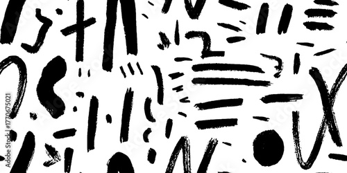 Minimalist black and white abstract dog pattern for contemporary design