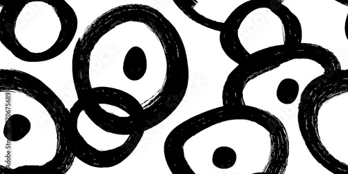 Minimalist black and white abstract egg pattern design for art and decor