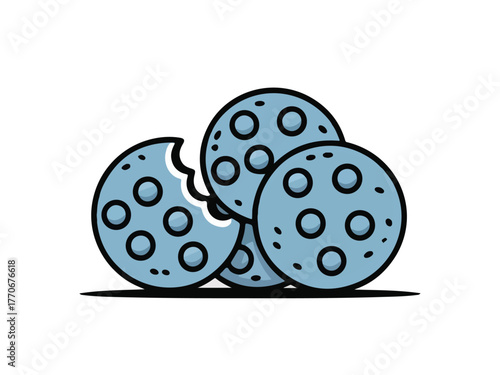 Blue Cookies with Bite