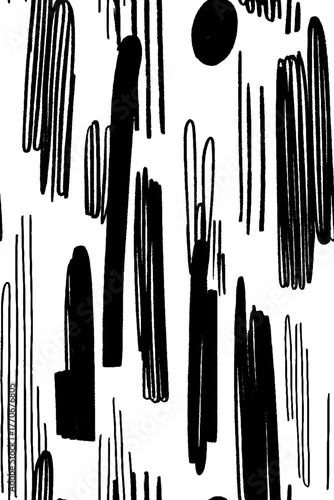 Minimalist abstract black and white geometric pattern for modern design