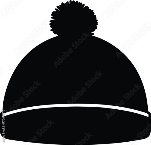 Simple bobble hat icon isolated graphic