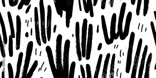 Minimalist abstract black and white grain spikes pattern for design projects