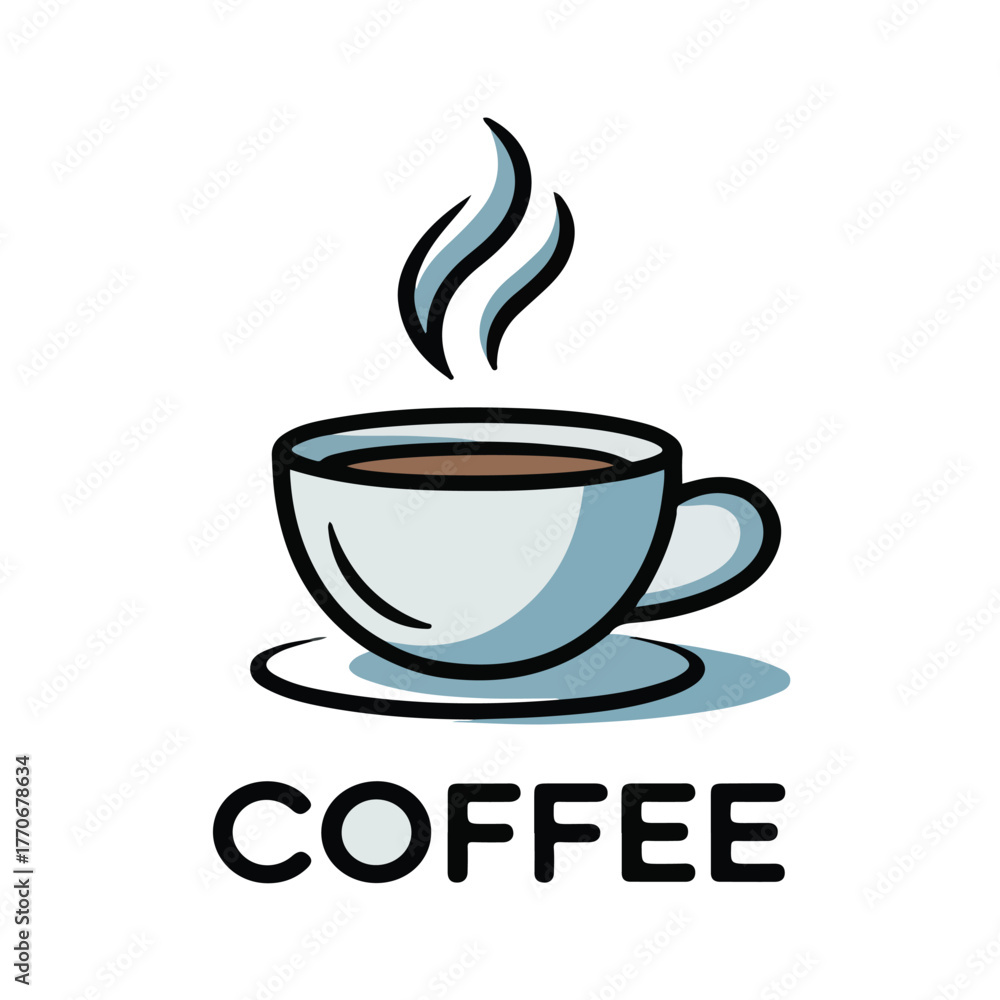 Obraz premium Coffee Cup Icon with Steam