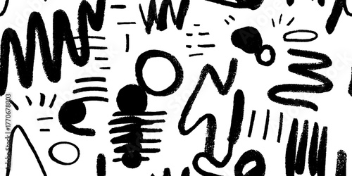 Minimalist black and white music note abstract design for creative backgrounds