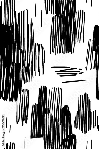 Minimalist abstract black and white pattern of optical tunnel for modern design