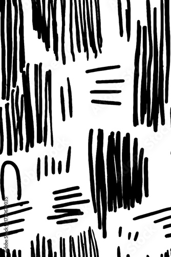 Minimalist black and white optical tunnel pattern for modern design