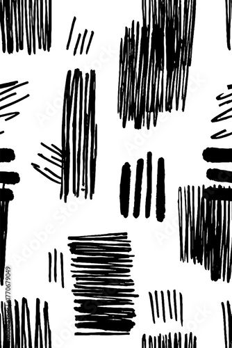 Minimalist abstract optical tunnel pattern in black and white design for modern decor