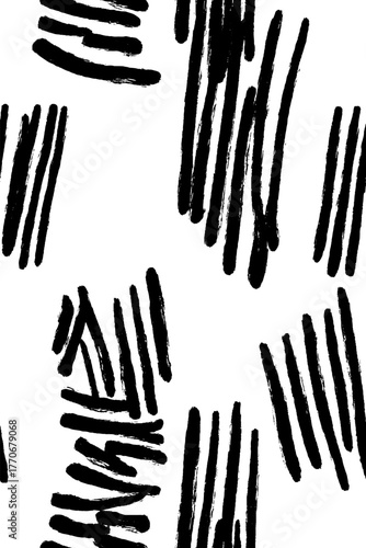 Minimalist black and white abstract pattern with optical vertical lines for modern design
