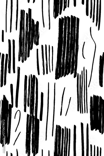 Minimalist abstract black and white pattern with vertical optical lines for contemporary design