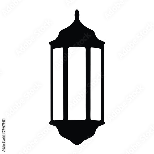 Elegant Silhouette of Vintage Lantern with Classic Design for Festive Decor