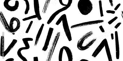 Minimalist abstract shell pattern in black and white for modern design projects