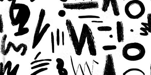 Minimalist abstract black and white ship pattern for graphic design