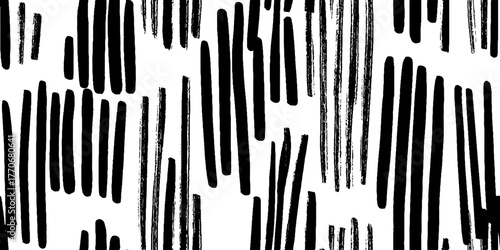 Minimalist abstract pattern of vertical black and white lines for modern design