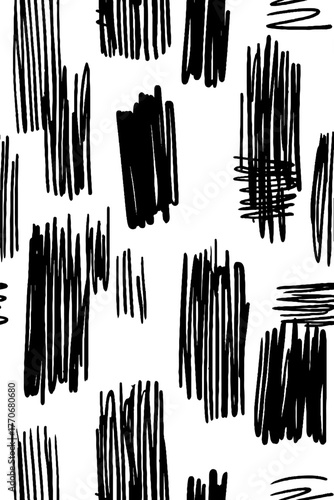 Minimalist abstract vertical pen strokes black and white pattern for modern design