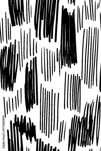 Minimalist abstract black and white pattern with vibrating lines for modern design