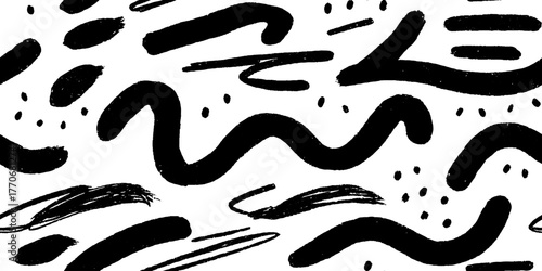 Minimalist abstract black and white wave pattern for modern design