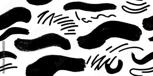 Minimalist black and white abstract wave pattern for modern design