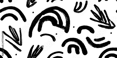 Minimalist abstract black and white wind line pattern for modern design