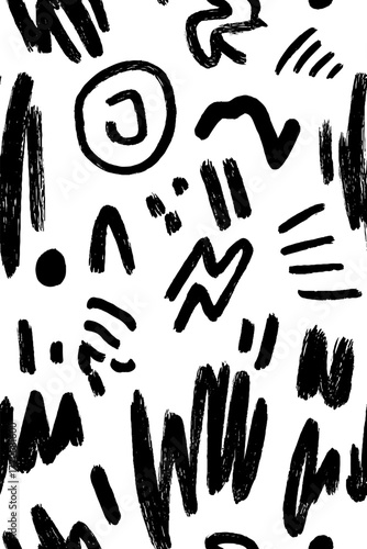 Minimalist abstract black and white wood fiber pattern for contemporary design