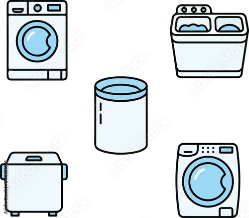 Washing Machine and Laundry Appliance Icon Set
