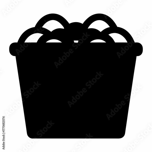 Stylized black and white image of a bucket filled with popcorn