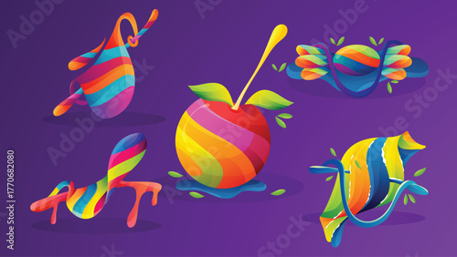 Colorful Abstract Candy Illustration Pack