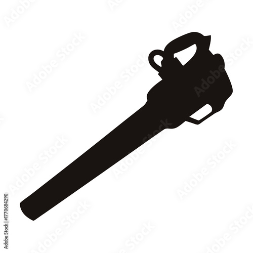 Silhouette of a leaf blower showing outdoor equipment and garden maintenance