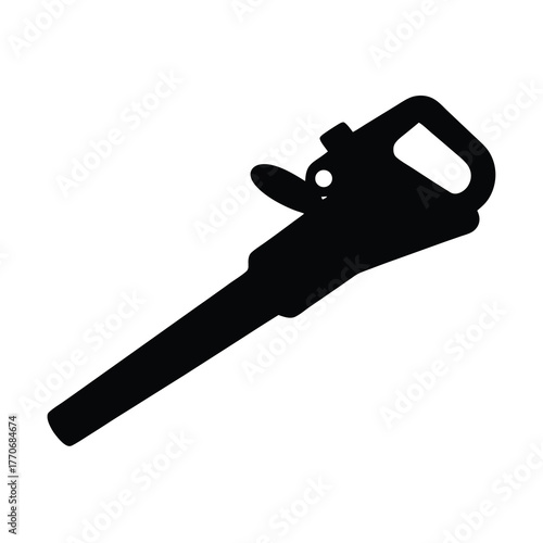 Silhouette of a leaf blower tool for garden cleaning and maintenance usage