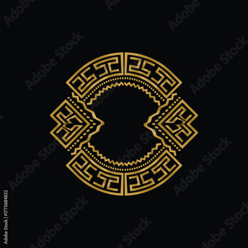 Vintage luxury golden ornament ethnic decoration design