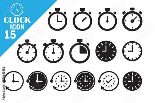 Time Measurement and Clock Icon Collection
