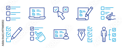To do list line editable icon set. Contain icons related to checklist, plan, task, to do list, and more. Editable stroke. Vector illustration