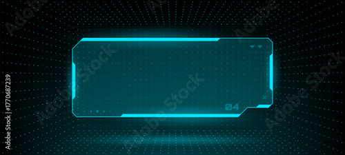 Futuristic hud vector graphics with glowing interface element. Digital display background for technology theme and data visualization. Interface