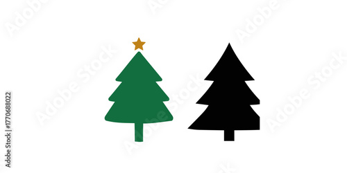 Set of Four Christmas Tree Graphics