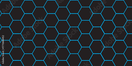 Honeycomb pattern with hexagon mesh. Texture bee comb grid. Net seamless pattern. Line vector illustration isolated on white background.
