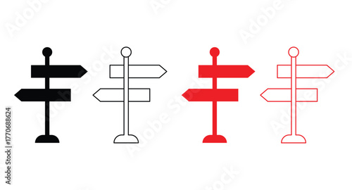 Signpost simple minimalist Vector icon.