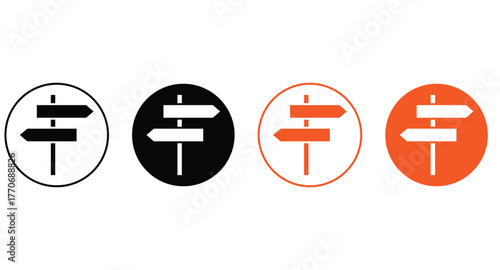 Signpost simple minimalist Vector icon.