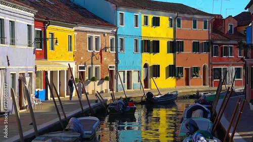 Colorful Houses of Burano Island, Venice, Italy