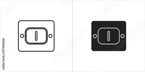 Power button icon in line and glyph style for web design