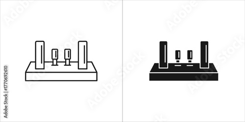 Stage podium icon, platform for presentation or performance