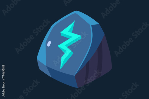 Cartoon glowing rune stones circle vector illustration