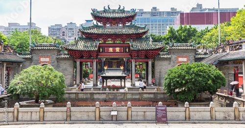 Panorama of the entrance gate of the ancestral Zumiao temple in Foshan, China