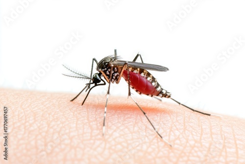 Wallpaper Mural Scientific mosquito macro shot showing proboscis on human skin, perfect for health, biology, and vector-borne disease content. Torontodigital.ca