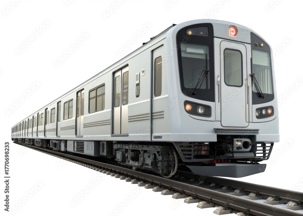 Fototapeta premium Subway Train isolated on a transparent background.