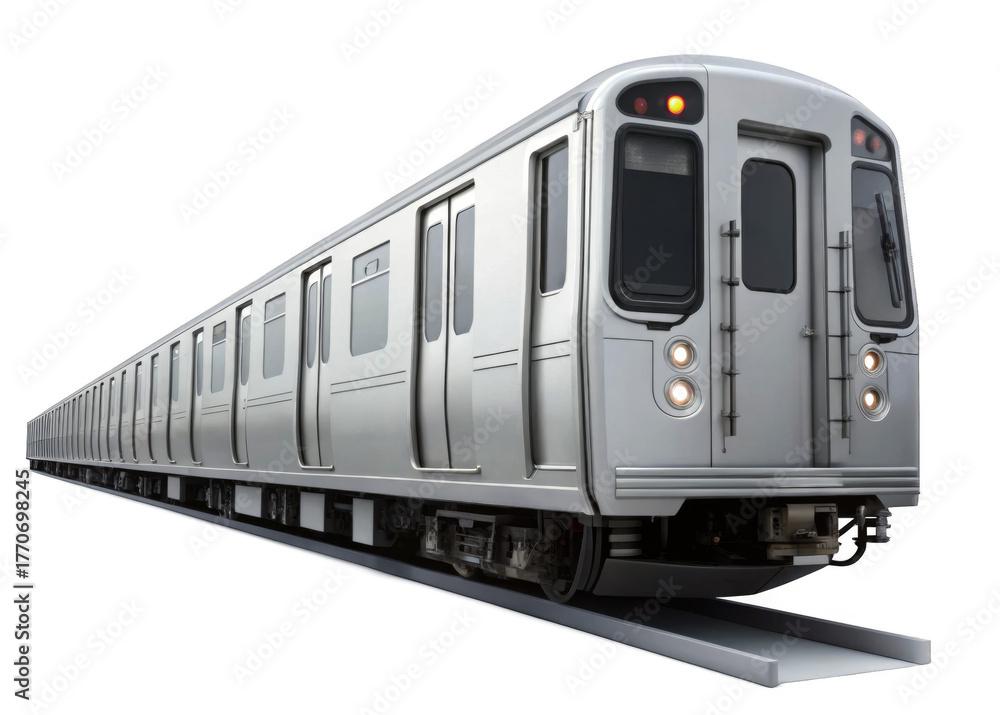 Fototapeta premium Subway Train isolated on a transparent background.