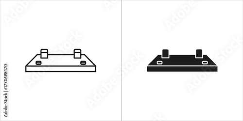 Game console icon in line and glyph style for interface